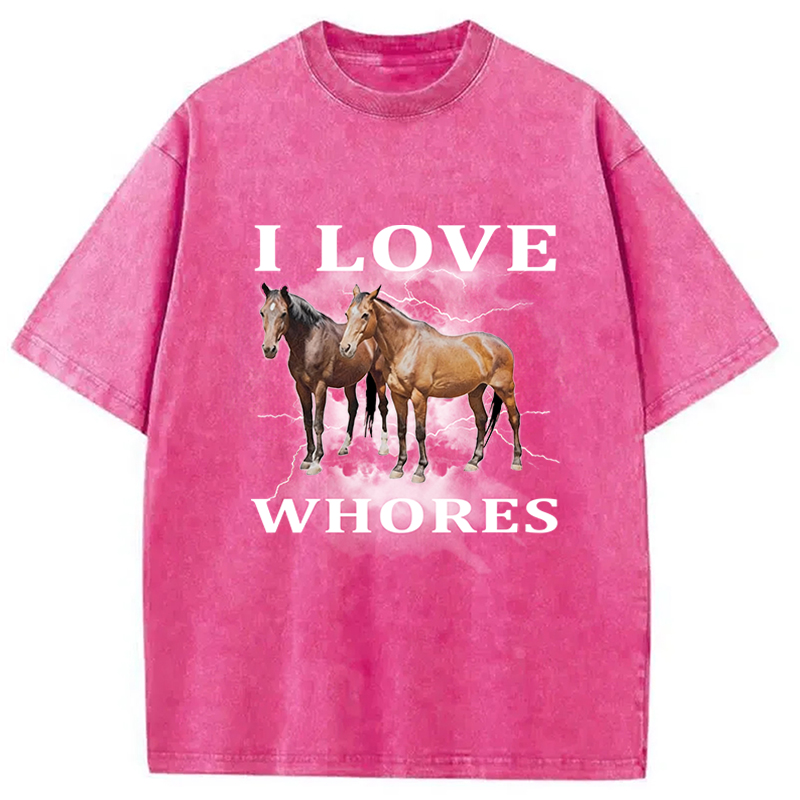 Tokyocanvas Cringe Horse Meme Washed T-Shirt