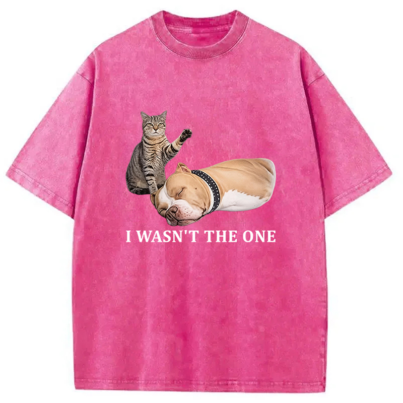 Tokyocanvas Funny Cat And Dog Washed T-Shirt