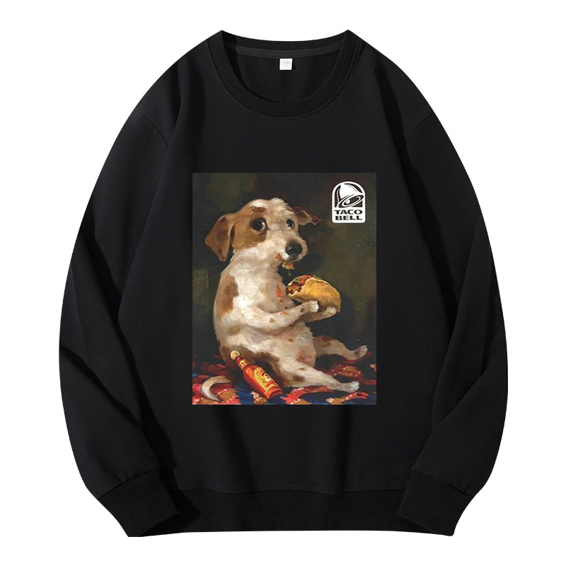 Tokyocanvas Dog Chill With Taco Bell Vintage Classic Sweatshirt