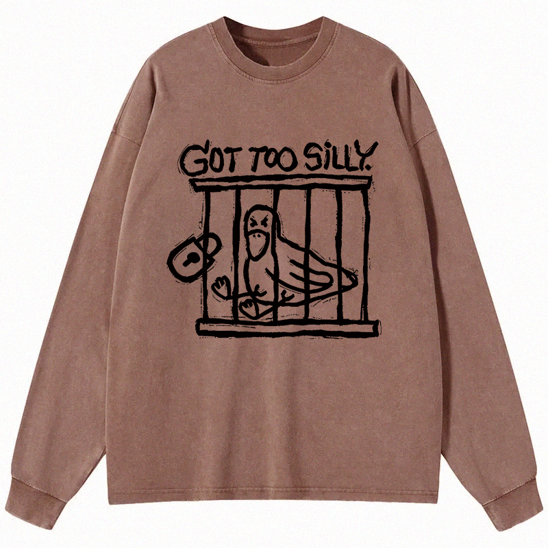Tokyocanvas Lock Up A Stupid Goose Long Sleeve Washed T-Shirt