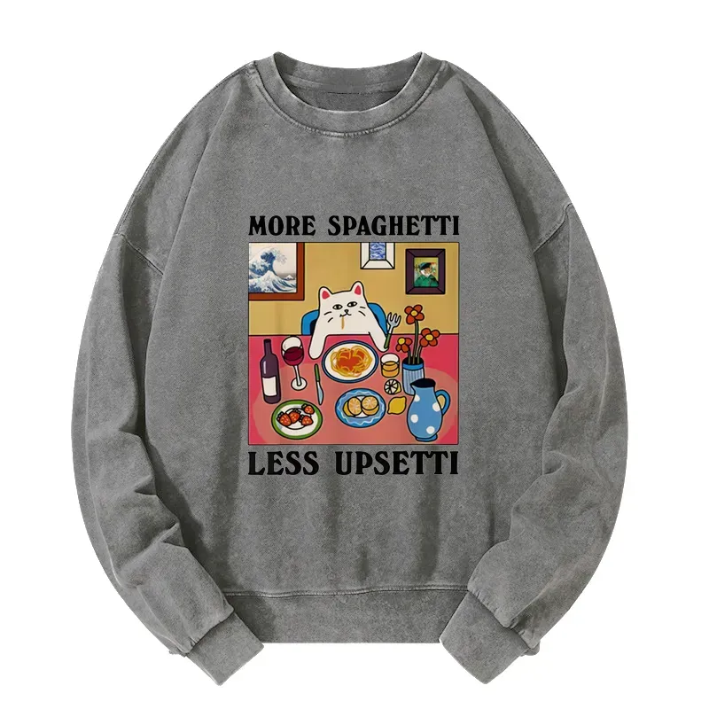 Tokyocanvas More Spaghetti Less Upsetti Washed Sweatshirt