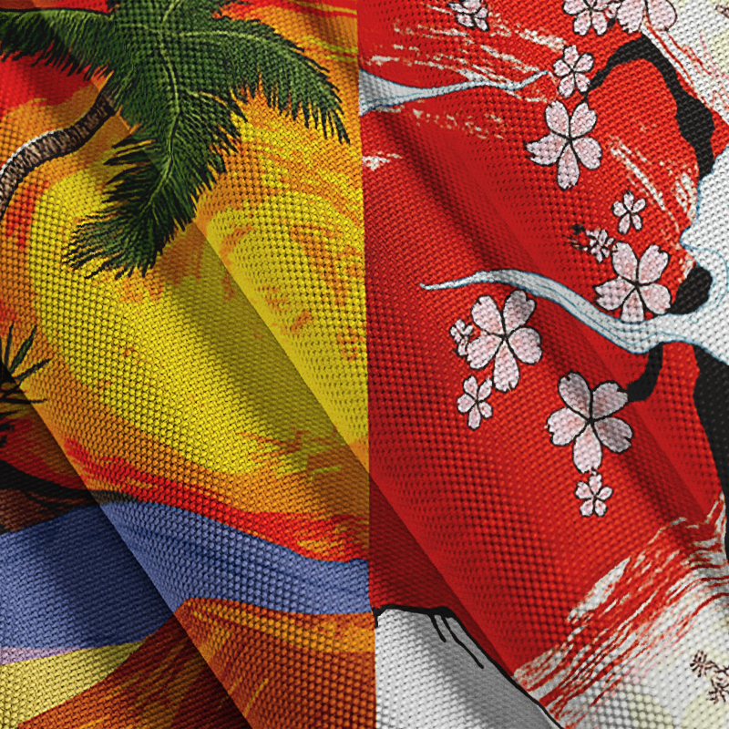 Tokyocanvas Mauna Kea and Fuji Mountains Button-up Shirt