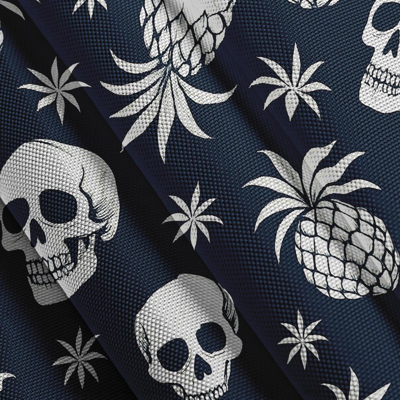 Tokyocanvas Pineapple Skull Aloha Button-up Shirt