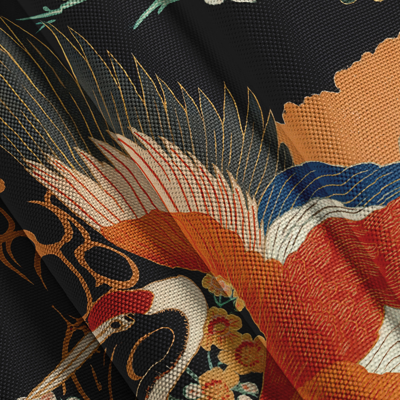 Tokyocanvas Japanese Colorful Crane Button-up Shirt