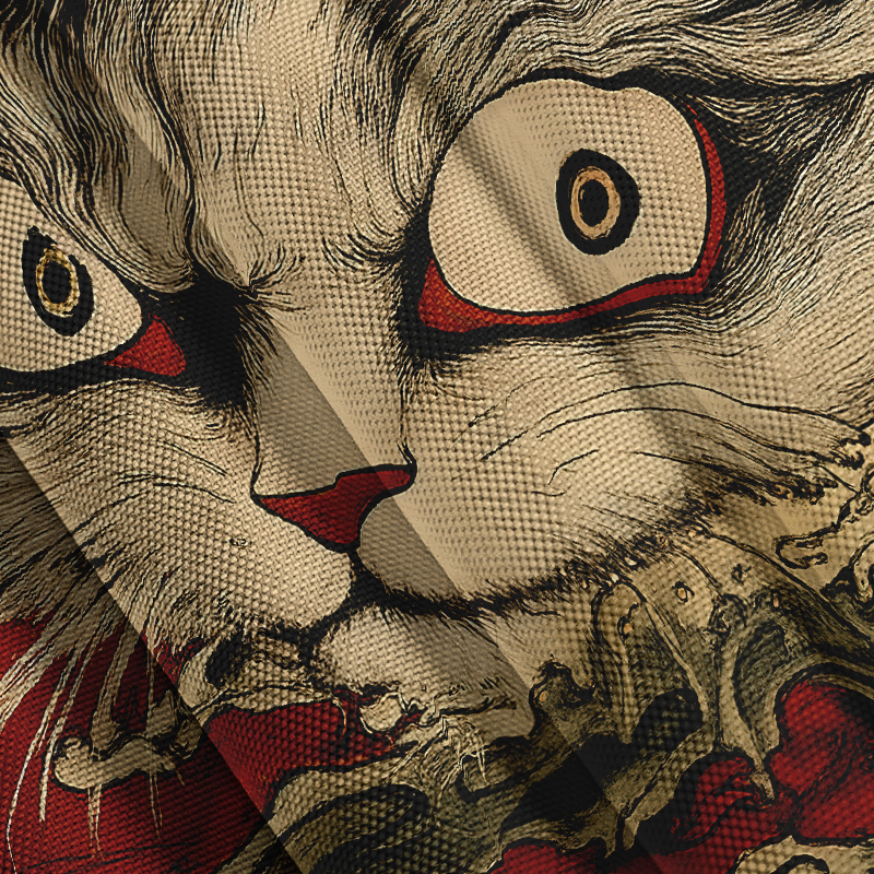 Tokyocanvas Folklore "Ghost Cat" Ukiyo-e Button-up Shirt