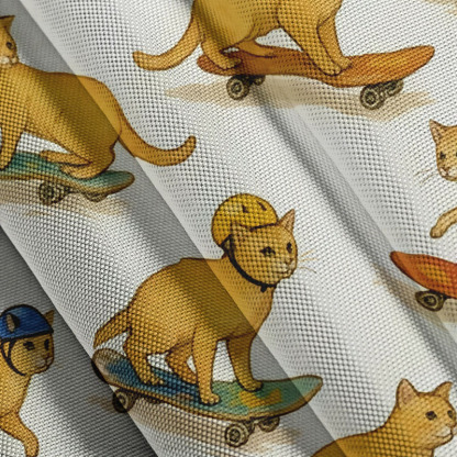 Tokyocanvas Cat Skateboarding Button-up Shirt
