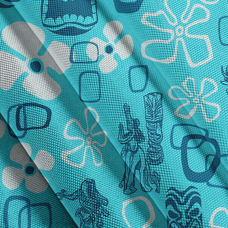 Tokyocanvas Hula Girl Blue Button-up Shirt