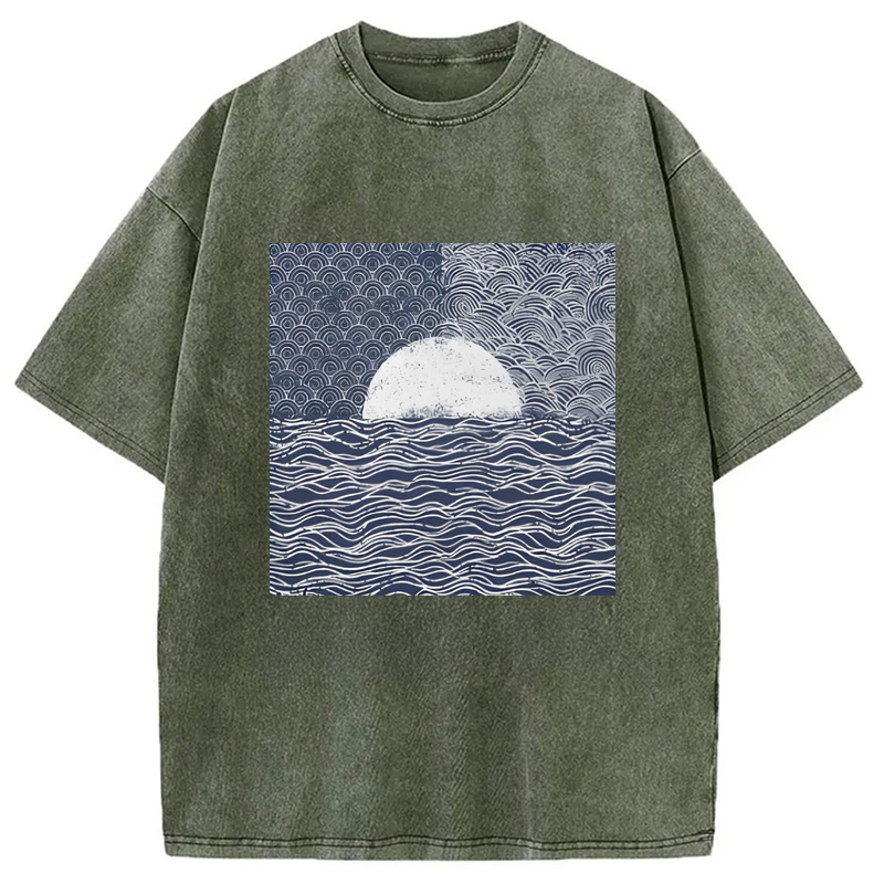Tokyocanvas Japanese-inspired Minimalist Design Washed T-Shirt