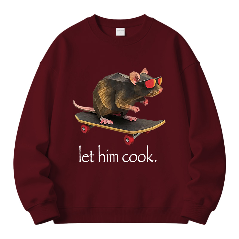 Tokyocanvas Rat Skateboard Cook Fleece Lined Sweatshirt