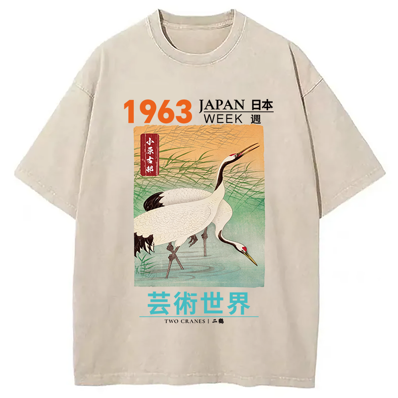 Tokyocanvas Two Cranes Washed T-Shirt