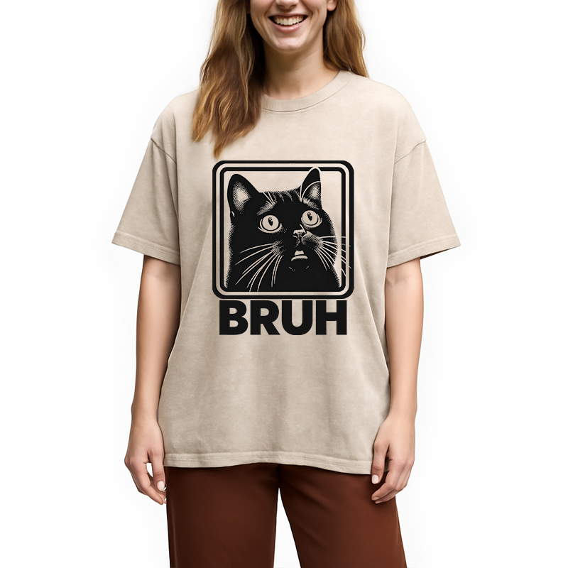 Tokyocanvas BRUH Cat Washed T-Shirt