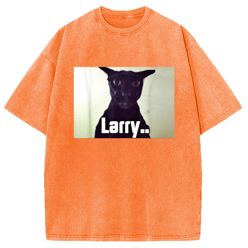 Tokyocanvas Evil Larry Meme Larry Cat Meme Washed T-Shirt