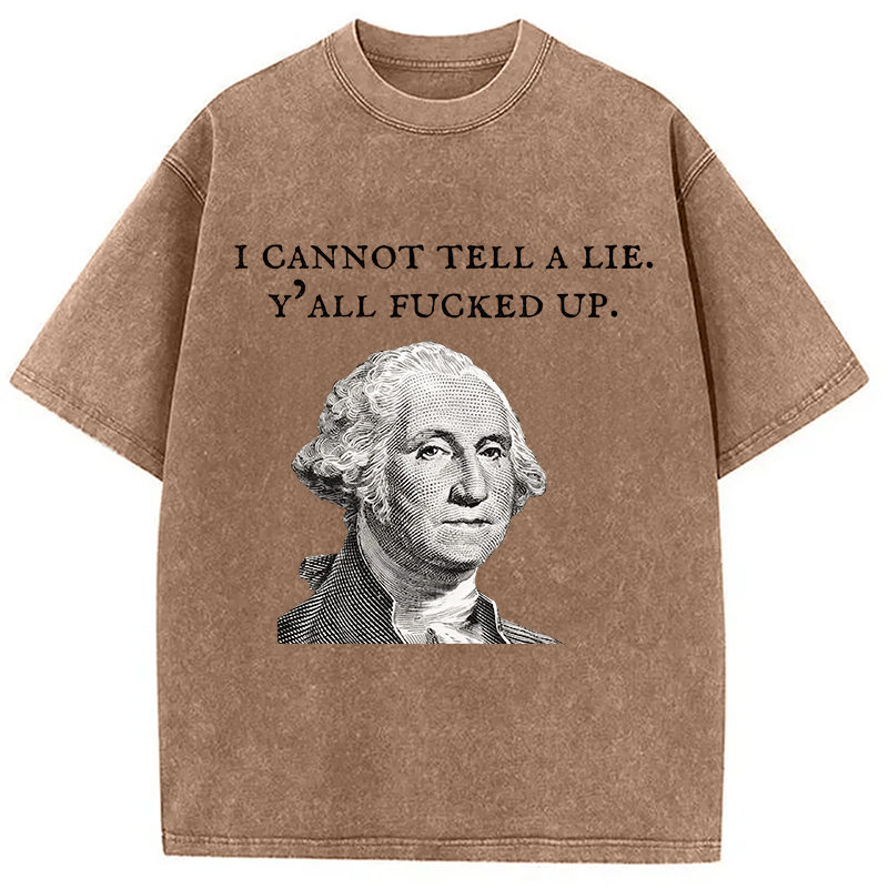 Tokyocanvas Funny George Washington Post-Election Washed T-Shirt