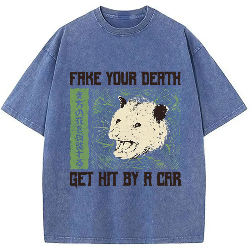 Tokyocanvas Fake Your Death Opossum Washed T-Shirt