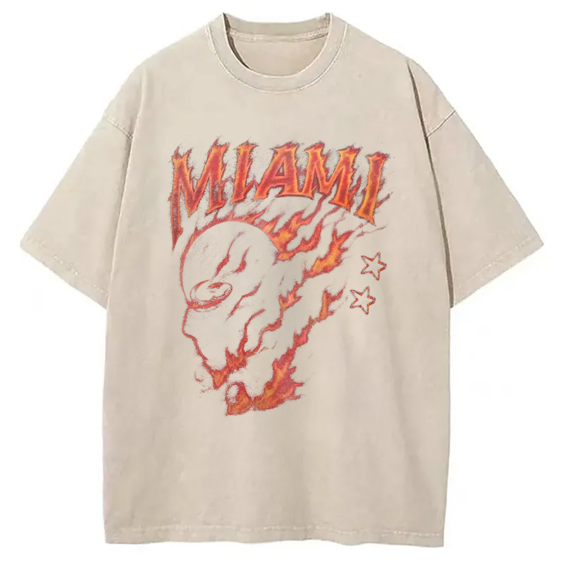 Tokyocanvas Miami Flame Ninja Washed T-Shirt