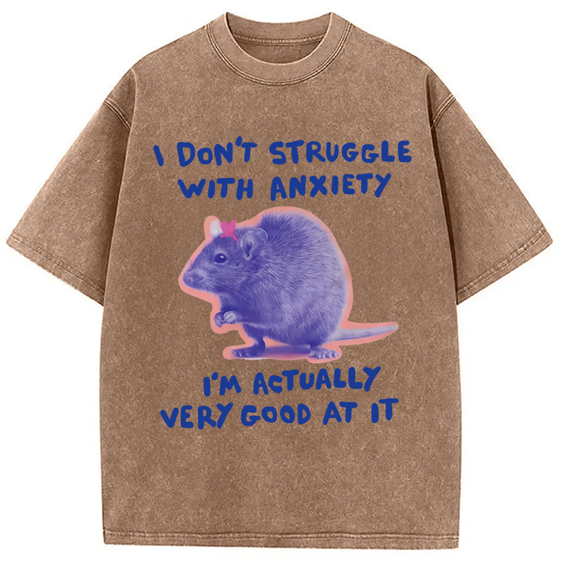 Tokyocanvas I Don't Struggle With Anxiety Washed T-Shirt
