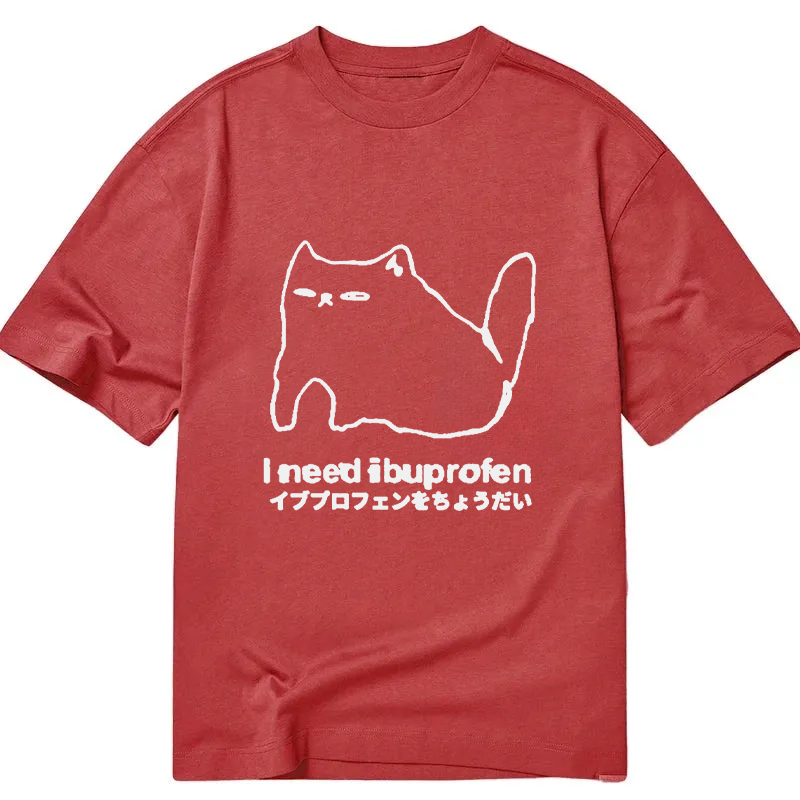 Tokyocanvas I Need Ibuprofen Cat Classic T-Shirt