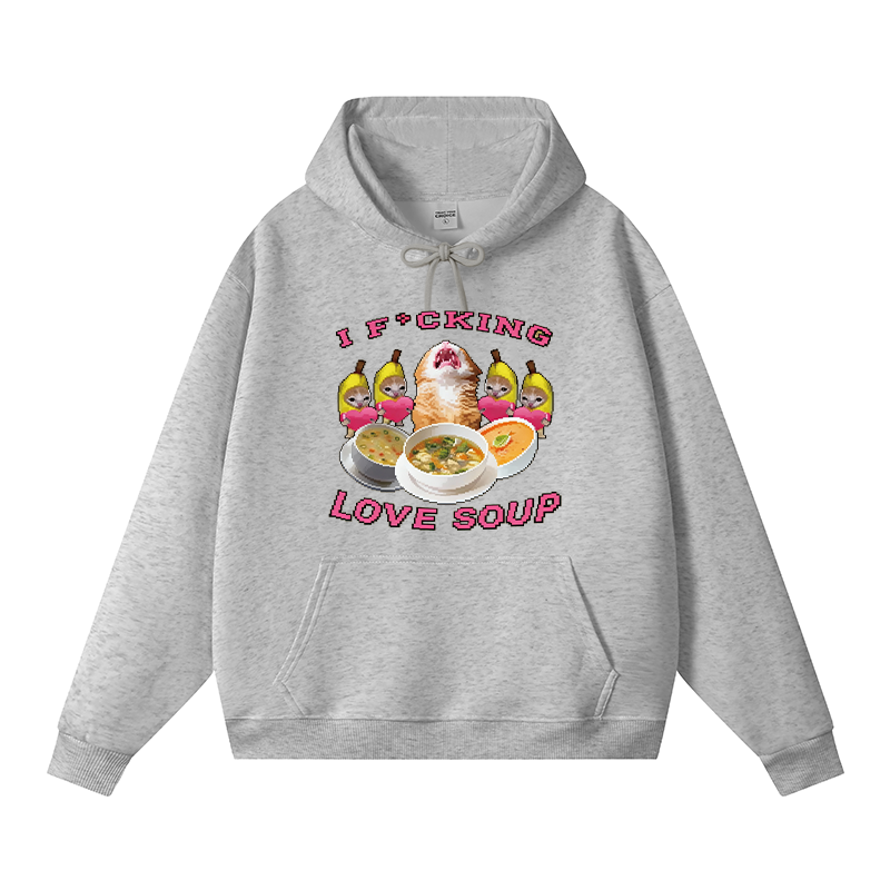 Tokyocanvas I Fxcking Love Soup Fleece Lined Hoodie