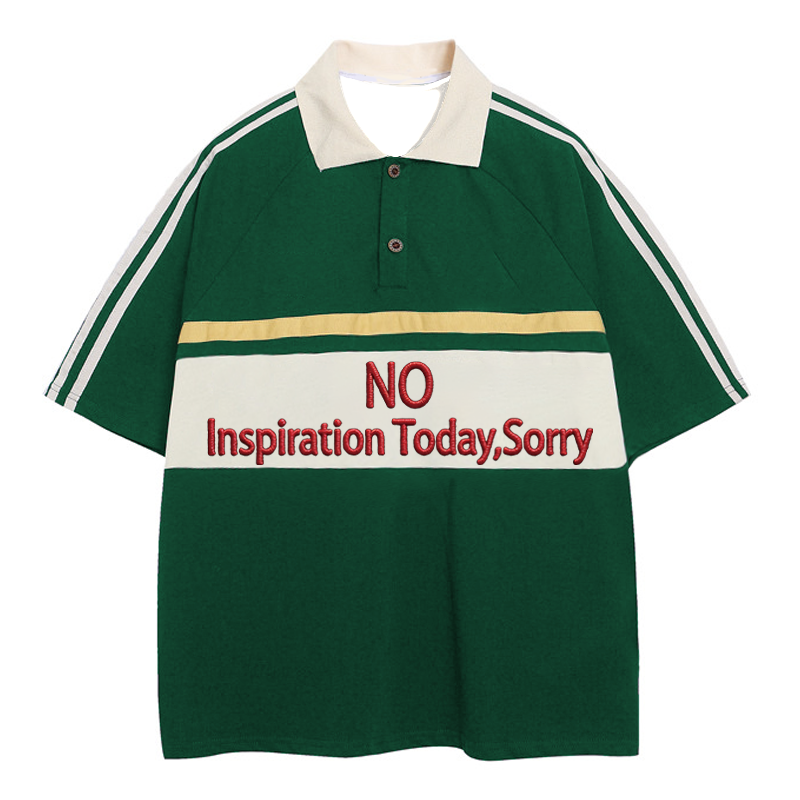 Tokyocanvas No Inspiration Polo Embroidered T-Shirt