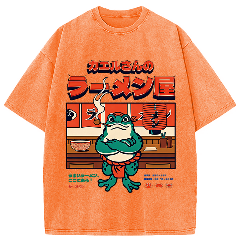 Tokyocanvas Mr. Frog's Ramen Shop Washed T-Shirt