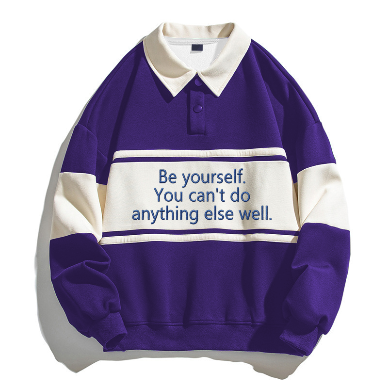 Tokyocanvas Be Yourself Polo Embroidered Sweatshirt