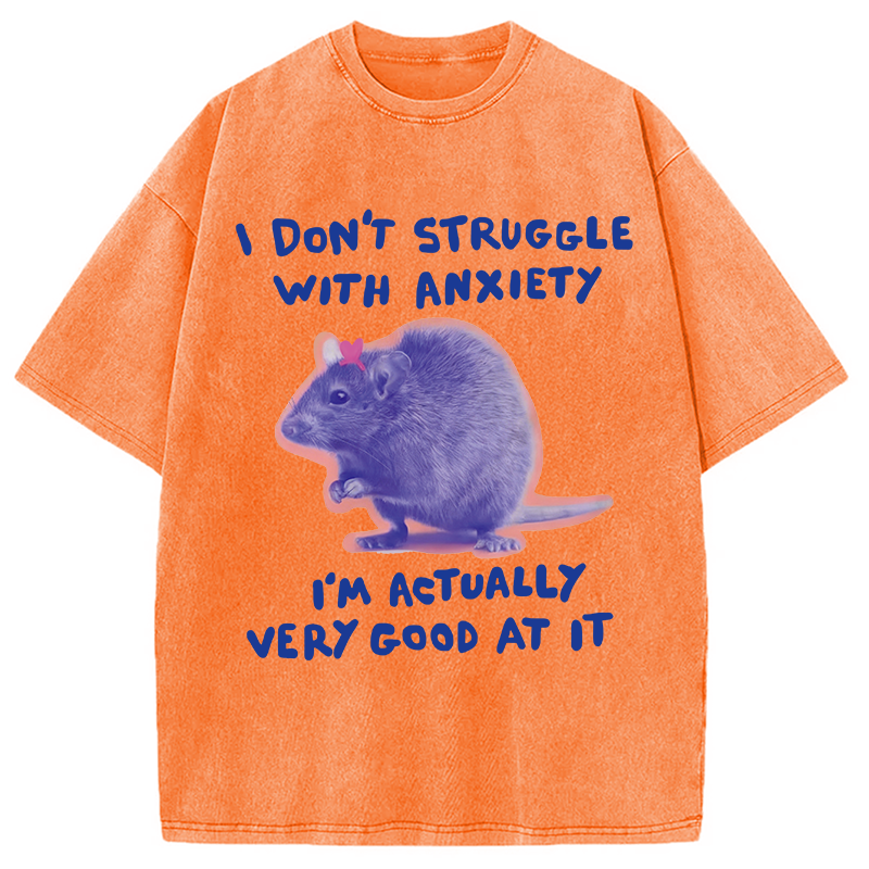 Tokyocanvas I Don't Struggle With Anxiety Washed T-Shirt