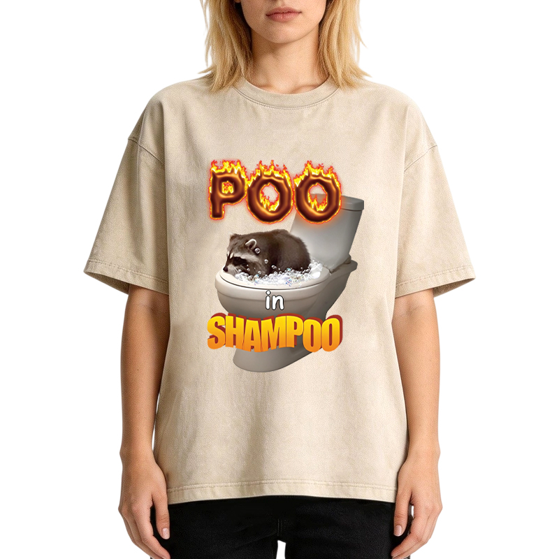 Tokyocanvas I Put the Poo in Shampoo Washed T-Shirt