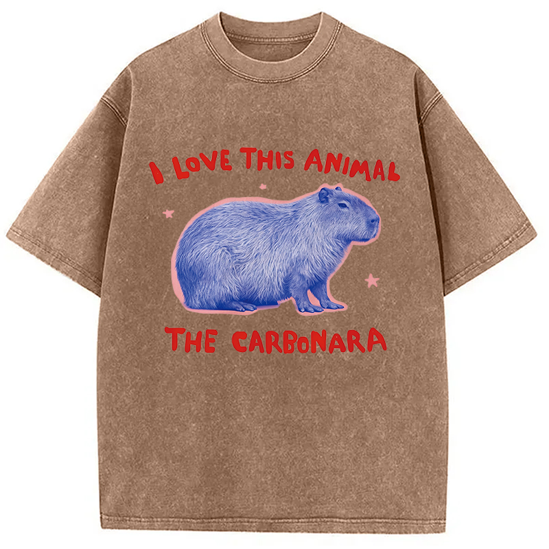Tokyocanvas I Love This Animal The Carbonara Washed T-Shirt