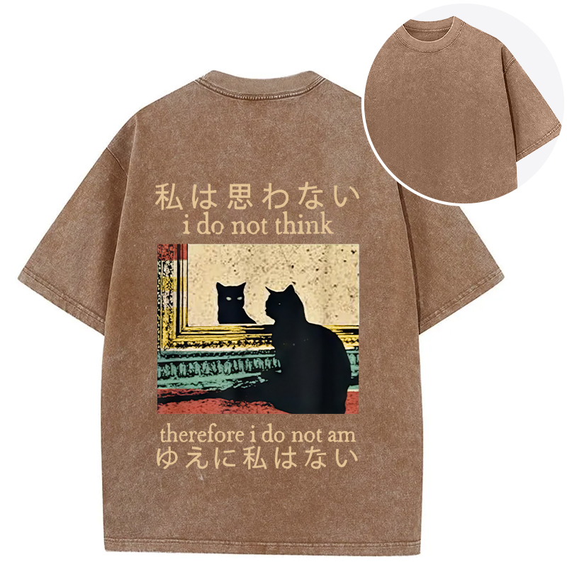 Tokyocanvas I Do Not Think Therefore I Do Not Am Back Washed T-Shirt