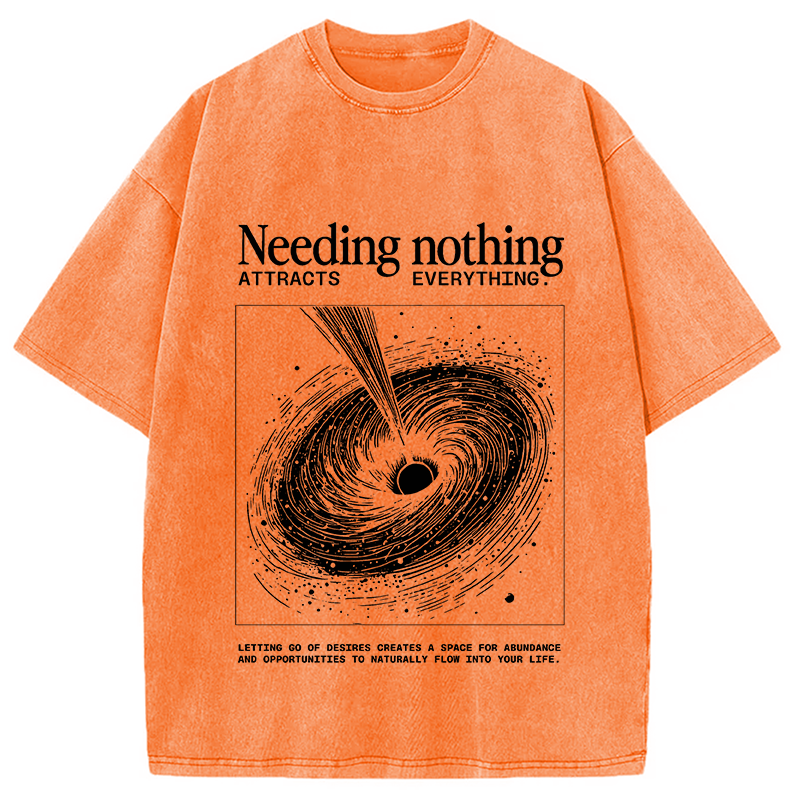 Tokyocanvas Needing Nothing Attracts Everything Black Hole Washed T-Shirt