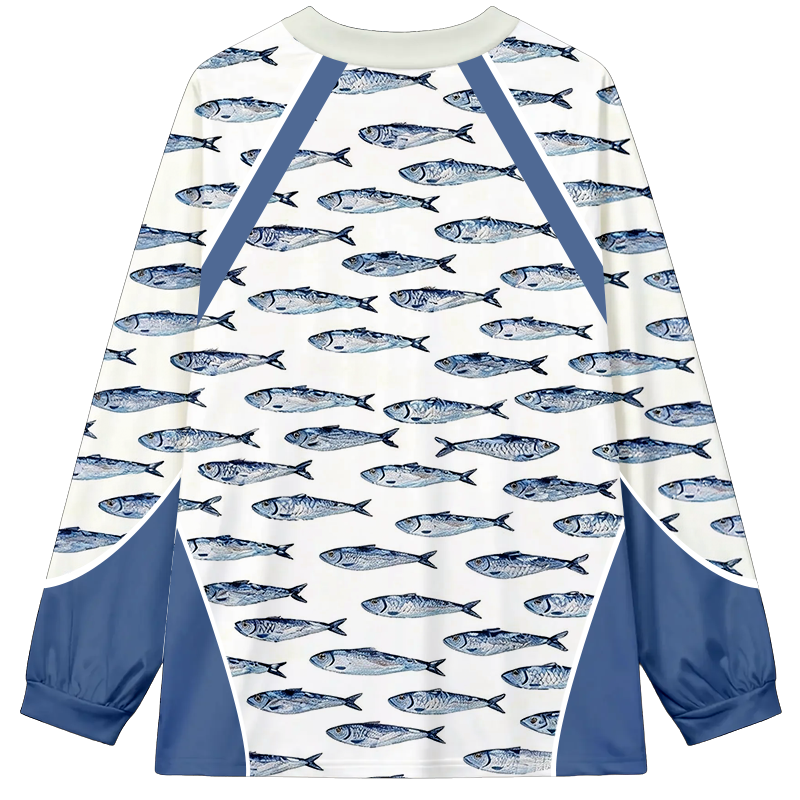 Tokyocanvas Cat and Fish Graphic Long-sleeve T-Shirt