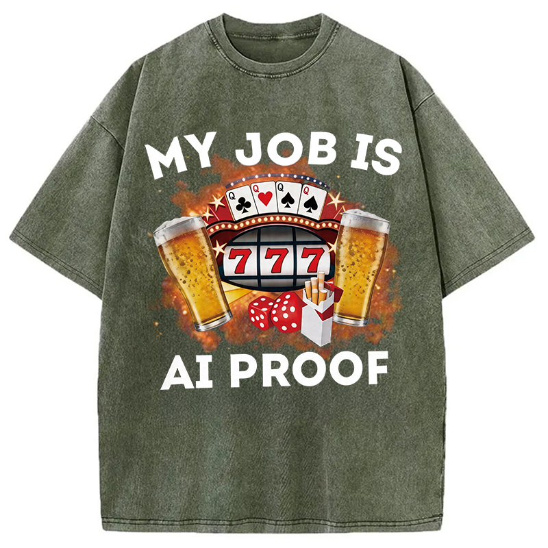 Tokyocanvas My Job Is AI Proof Washed T-Shirt