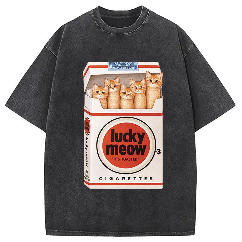 Tokyocanvas Lucky Meow Washed T-Shirt