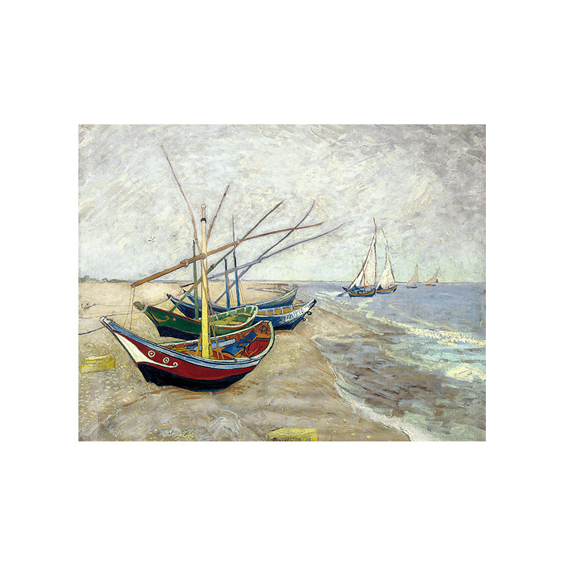 Tokyocanvas Fishing Boats on St Mary's Beach Print