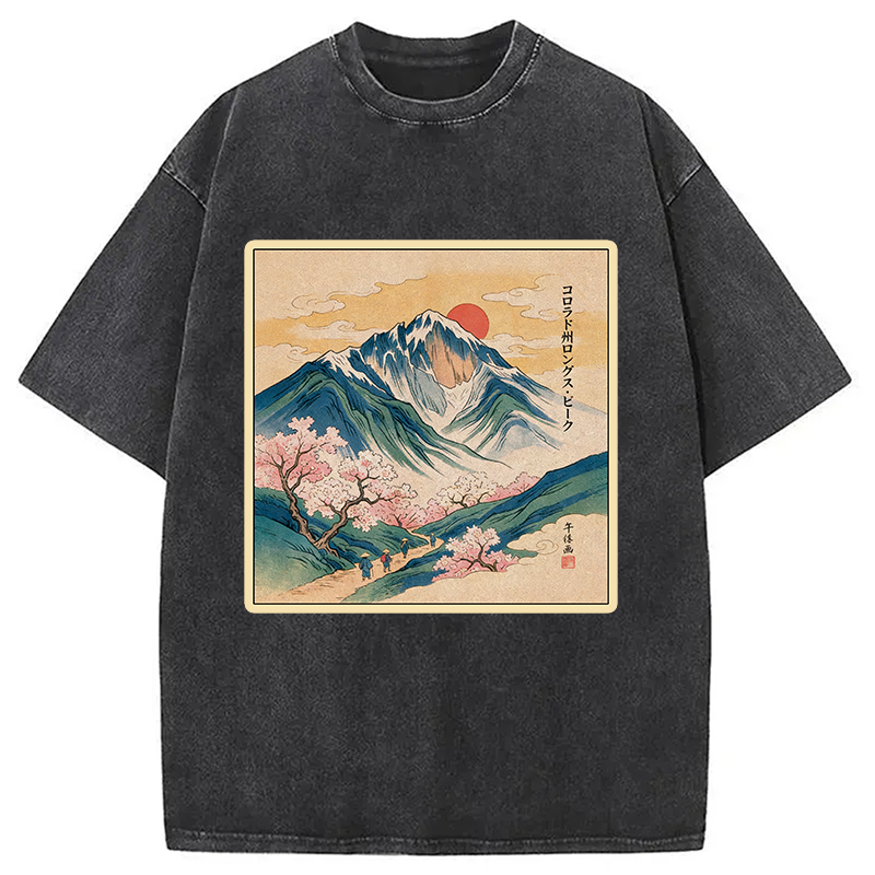 Tokyocanvas CVintage Japanese Mountain Sakura Washed T-Shirt