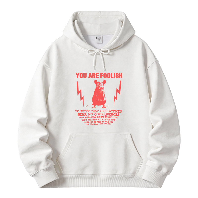Tokyocanvas You Are Foolish Rat Meme Fleece Lined Hoodie