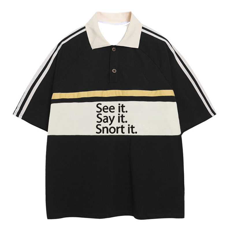 Tokyocanvas See It. Say It. Snort It. Polo Embroidered T-Shirt