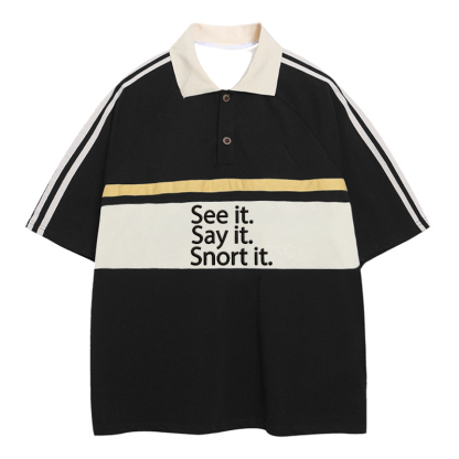 Tokyocanvas See It. Say It. Snort It. Polo Embroidered T-Shirt