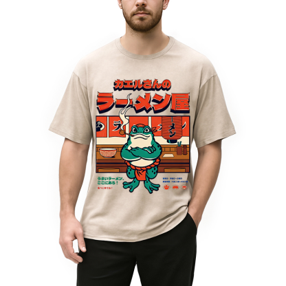 Tokyocanvas Mr. Frog's Ramen Shop Washed T-Shirt