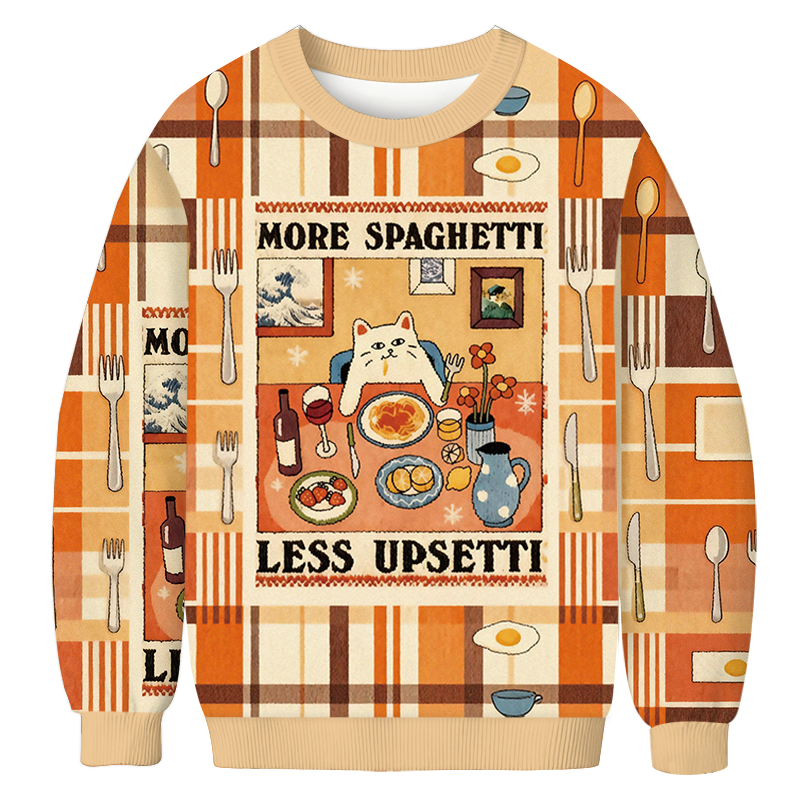 Tokyocanvas More Spaghetti Less Upsetti Casual Ugly Sweatshirt