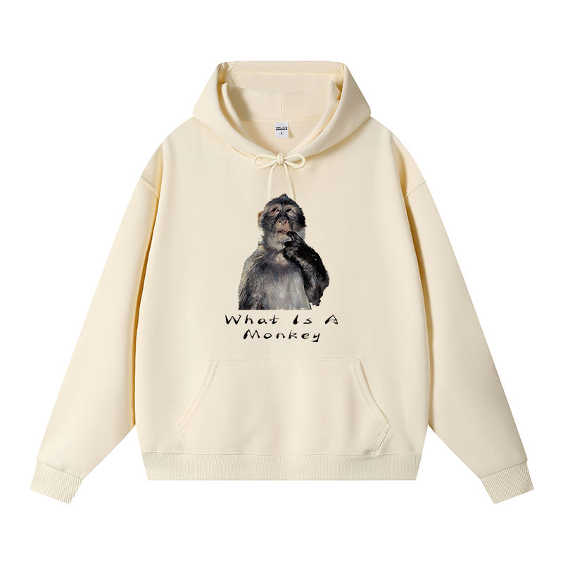 Tokyocanvas Funny Stupid Monkey Fleece Lined Hoodie