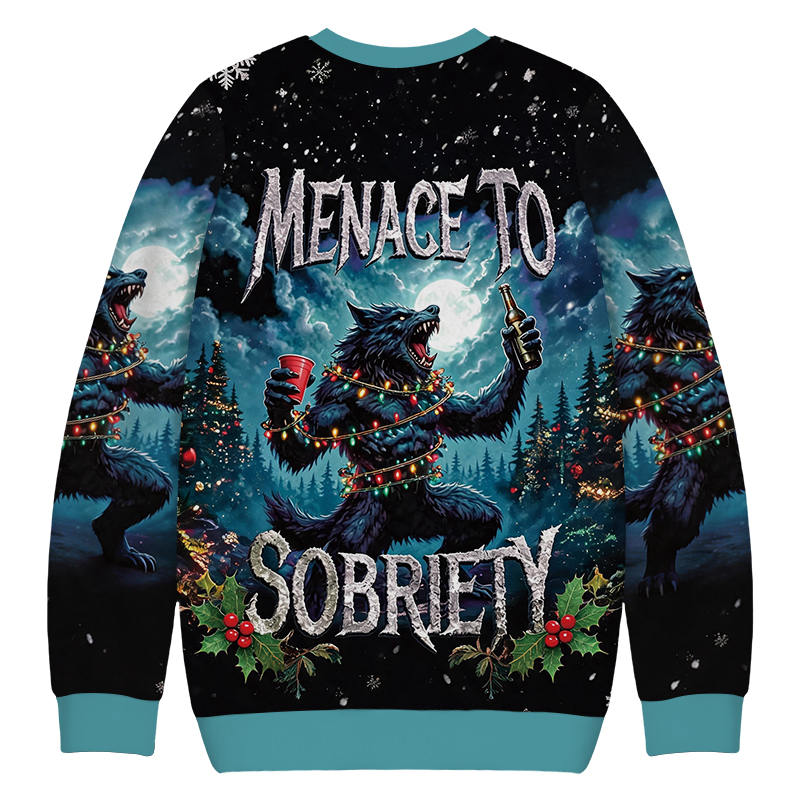 Tokyocanvas Menace To Sobriety Christmas Ugly Sweatshirt