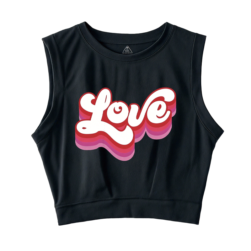 Tokyocanvas Retro Love Sleeveless Crop Top