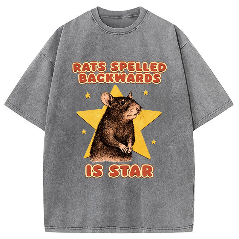 Tokyocanvas Rats Spelled Backwards Is Star Washed T-Shirt