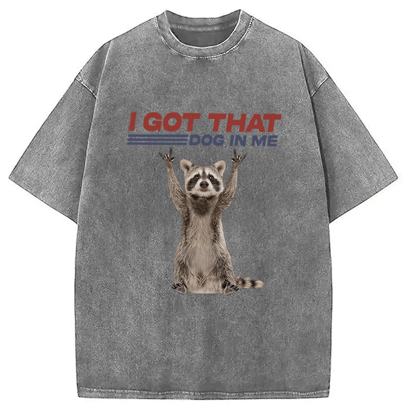 Tokyocanvas I Got That Dog In Me Funny Racoon Washed T-Shirt