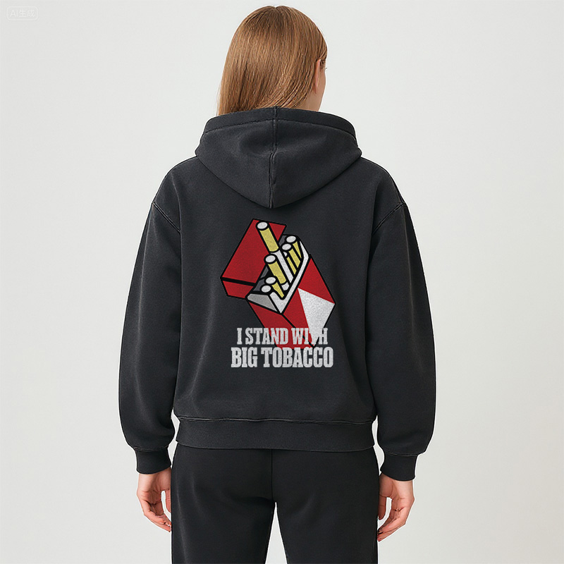 Tokyocanvas I Stand with Big Tobacco Washed Zip Hoodie