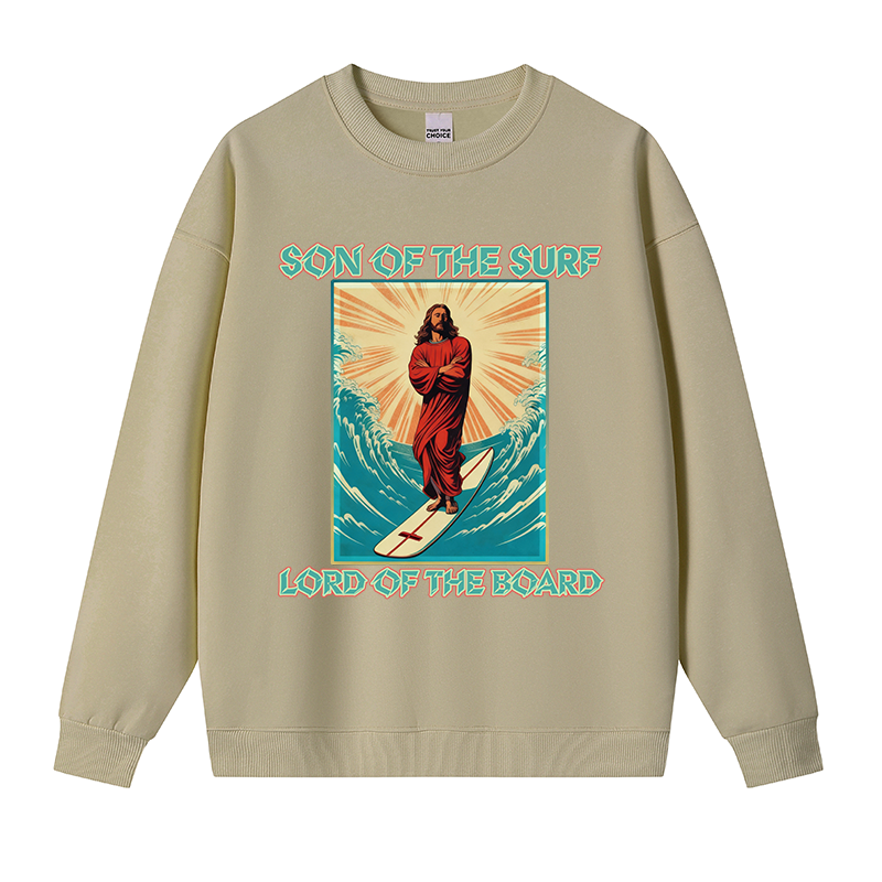 Tokyocanvas Jesus Surfer Fleece Lined Sweatshirt