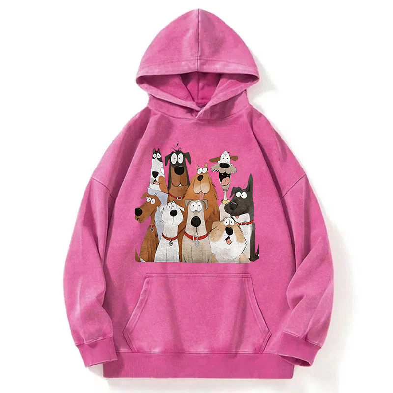Tokyocanvas Funny Cute Dog Art Print Washed Hoodie