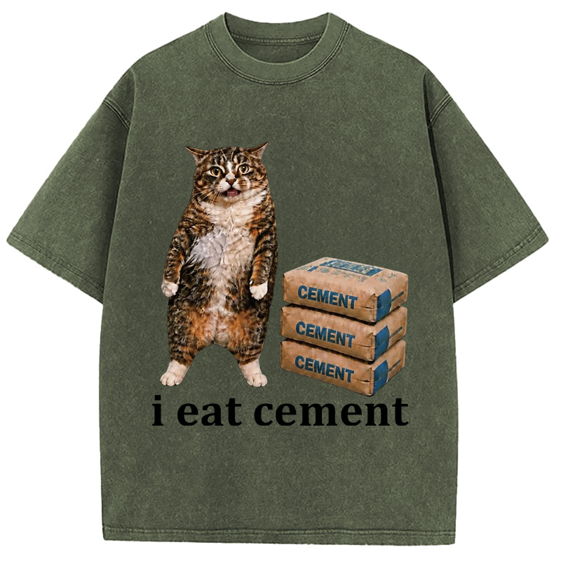 Tokyocanvas I Eat Cement  Washed T-Shirt