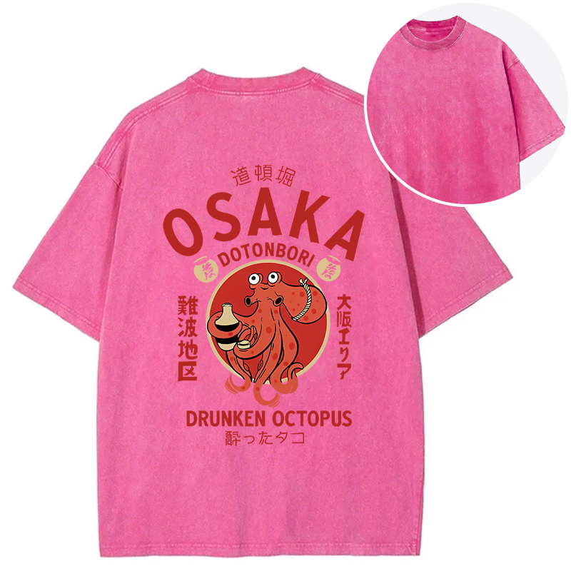 Tokyocanvas Drunken Octopus Japan Back Washed T-Shirt